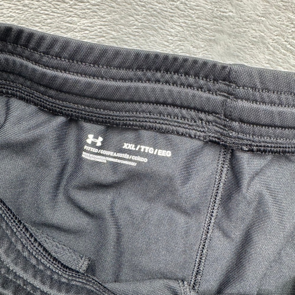 Under Armour Joggers Men XXL Black 1366203 Fitted Pique Track Pants Athletic - Picture 4 of 14